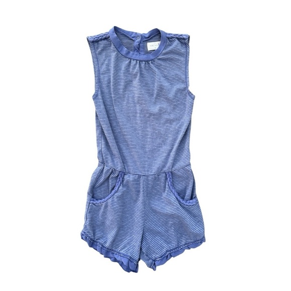 Miki Miette purple stripe romper 4 - Picture 1 of 8